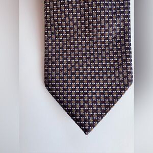 Faconnable 100% Italian Silk Tie Navy & Brown
